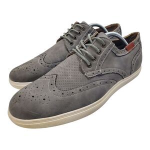 STEVE MADDEN Shoes RANNEY Mens Size 12 Gray Suede Oxford Wingtip Casual Preppy